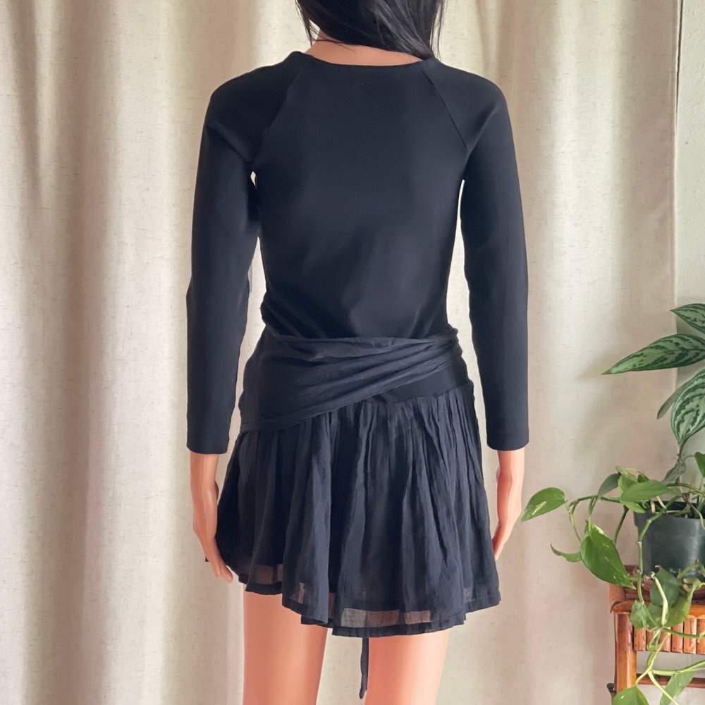 NWT Free People Free-est Lexi‎ Drop-Waist Mini Dress Black Long Sleeve Size S - Picture 4 of 11